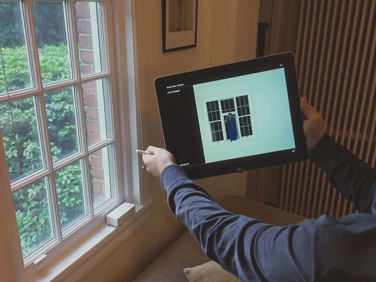 Installer running a remote video survey with a homeowner on a tablet